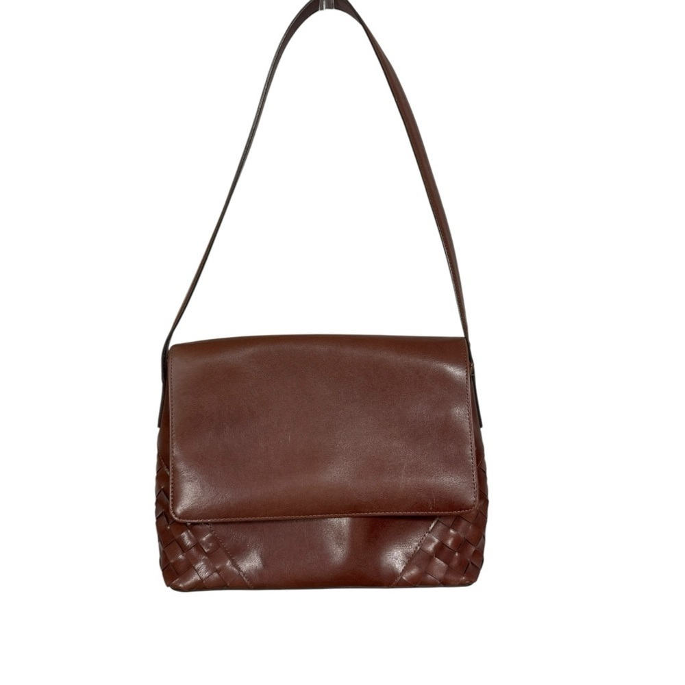 Nine West Brown Faux Leather Flap Shoulder Bag
